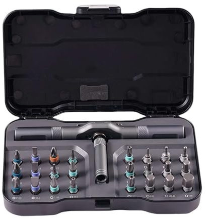24 in 1 Magnetic Screwdriver Set, DIY Ratchet Screwdriver Set, Multi Bit Magnetic Drive Set with Detachable Ratchet Handle, Portable Precision Repair Tool Kit for Furniture Computer Bicycle