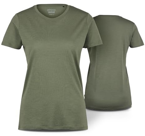 Stoic – Women's Merino155 LaholmSt. Merino T-Shirt Damen aus 87% Merinowolle Anteil – Atmungsaktives Kurzarm Shirt für Wandern & Freizeit – Geruchshemmend & temperaturregulierend