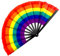 Grevosea Rainbow Folding Fans Handheld Folding Hand Rave Fan for Pride Day LGBT Pride Accessories Clacking Fans for Line Dancing Festival Events Rave Performances & Cosplay