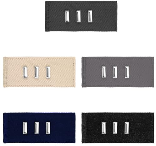 Yuomeaz 5 Stück Hosenbunderweiterung, Einstellbar Hosenerweiterung Schwangerschaft, Hosenknopf Verlängerung mit Metallhaken für Jeans, Röcke, Umstandshose, Männer und Frauen