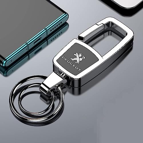 JYHBAQWN Porte-clés de Voiture pour Peugeot 408 301 308S 4008 3008 Porte-clés de Voiture avec Logo Porte-clés Accessoires de Voiture,Einheitsgröße-D