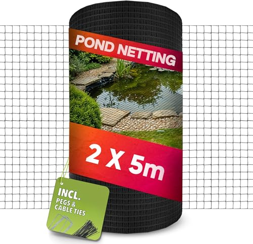 LAINFELD Rete per stagno a maglie fini, 2 x 5 m, resistente agli agenti atmosferici e ai raggi UV, rete per uccelli, rete per balcone contro colombi e aironi