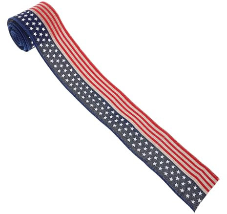 HAWILLOSCH Vintage-band Mit Usa-flagge: Für Dekorationen Zum 4. Und Veteranentag. Patriotisches Drahtband Für Bastelarbeiten, Kränze Und Geschenkverpackungen.
