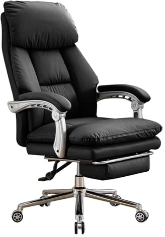 GddOGUK Chaise de Bureau Chaise de Bureau en Cuir avec Dossier réglable de 90 ° à 170 ° et Repose-Pieds rétractable, Chaise de Bureau Ergonomique et pivotante Confort