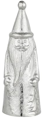 Weihnachtliche Dekofigur Santa modern aus Aluminium in Silber 19 cm