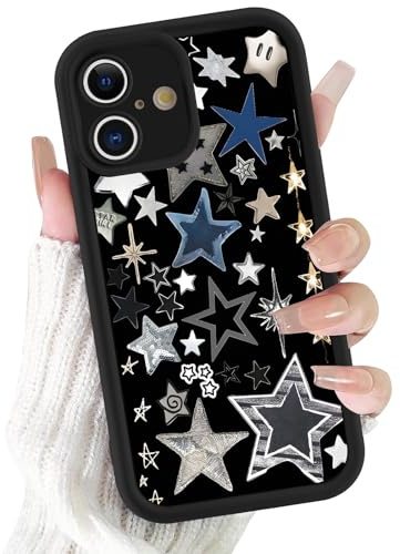 Yoedge Sterne Handyhülle für iPhone 17 Hülle, Aesthetic Mond Muster Design Mädchen Frauen Schutzhülle, Weich Silikon Stoßfest Bumper Cover Erhöhte Displayränder Case für iPhone 17 6,3,Y2K Star