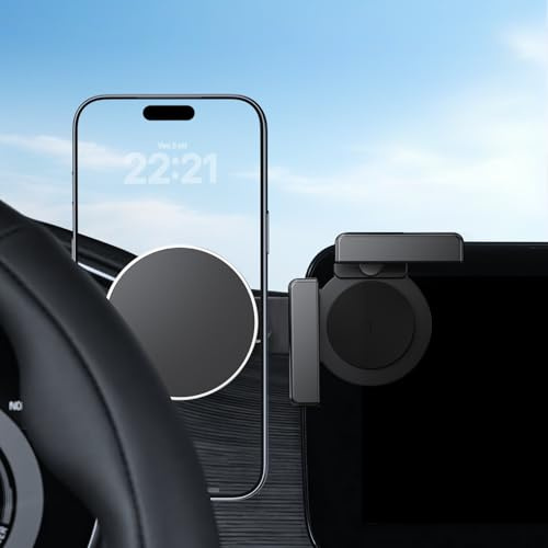 WEIPIN Supporto magnetico per cellulare per Fiat 500 e La Prima 2021 con display da 11 pollici (magnetico) con iPhone serie 12-16 e custodia magnetica, ruotabile a 360°