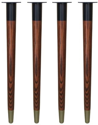 GSKDZG Tischbeine Aus Holz Verstellbar Möbelfüße Aus Massivholz Schrägen Konisch Küche Esstisch Stützfüße Eschenholz Stühle Ersatz Beine Walnuss Farbe 4er Set