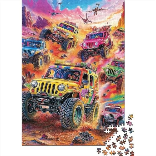 Offroad Jeep Abenteuer 1000 Teile Puzzle Puzzle für Erwachsene Papierpuzzle Berglandschaft Entspannung Konzentration Deko Familienspiel Geschenk 38x26cm/1000pcs