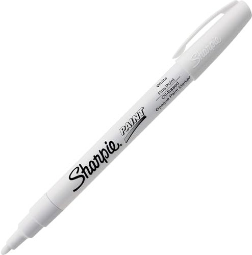 (5-Count, Fine Point, White) - Sharpie Oil-Based Paint Marker, Fine Point, White, 1 Count - Great for Rock Painting