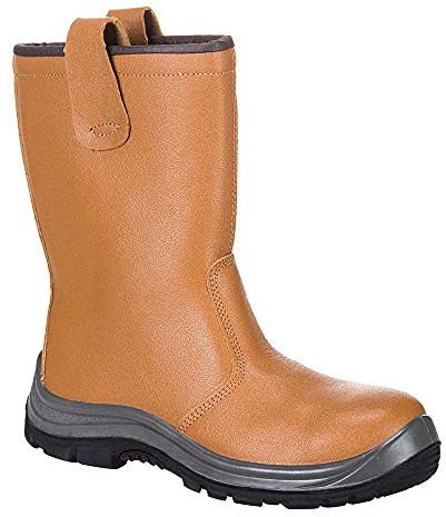 Portwest FW12 Steelite Rigger Sicherheitsstiefel Schützende Stahlkappe Bau | Hellbraun, 38, S1P EN ISO 20345, Rutschhemmend Antistatisch, Zehenschutzkappe und Zwischensohle, Ölbeständig
