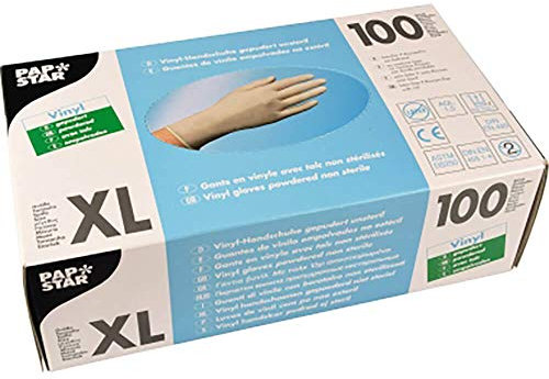 PAPSTAR Einweghandschuhe XL Gepudert Weiß 100 Stück