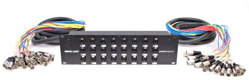 Seismic Audio SARMSS-24x1515-24-Kanal-XLR-TRS-Kombi-Splitter-Schlangenkabel – zwei 38,1 cm XLR-Trunks Rack-Halterung