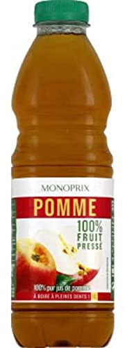 Monoprix 100% pur jus de pomme - La bouteille de 1 l