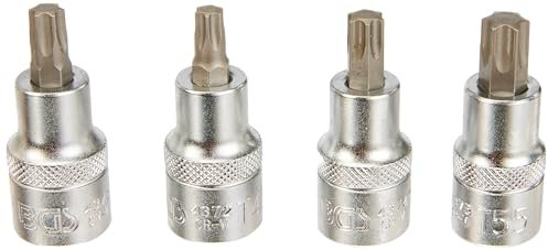 BGS 8886 | Jeu de douilles à embouts | 12,5 mm (1/2) | Profil T (pour Torx Plus) T40 - T55 | 4 pièces