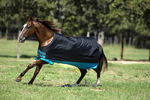 Horseware Mio T/O Med 200g Turnout Decke wasserdicht Black/Turq & Black, Größe:6'0