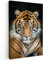 MuchoWow Leinwand Bilder, Einzigartige Wanddeko mit Rahmen, Tiger - Schwarz, Wandbilder Wohnzimmer, Deko Schlafzimmer 40x60 cm