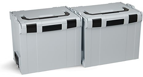 Sortierkasten tragbar | 2x Bosch Sortimo L BOX 374 | Werkzeug Organizer Box | Sortimentsbox Kunststoff | Ideale Werkzeugbox leer groß