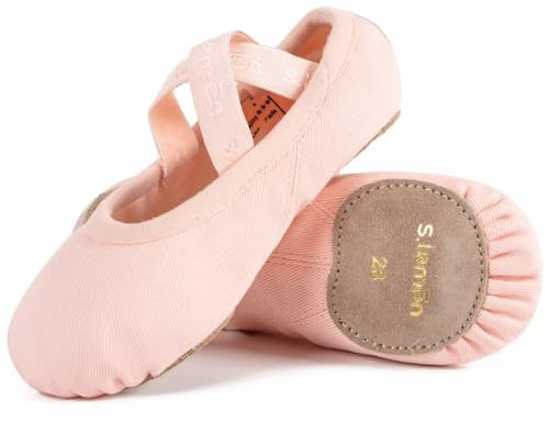 s.lemon Ballet Shoe,Girls Pink Elastic Ballet Slippers Stretch Canvas Dance Shoes for Kids Adult TLB Pink 29