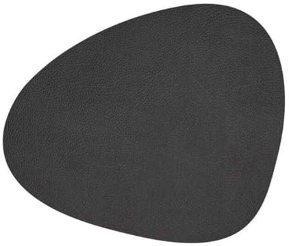 LindDNA Tischset Curve aus recyceltem Hippo Leder in der Farbe Black-Anthracite mit Einer Größe von 37x44cm, 981292