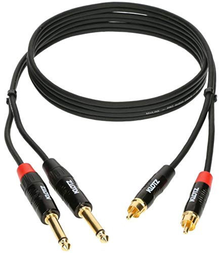 Klotz Stereo Twin Kabel KT-CJ 2x 6,3mm Monoklinkenstecker auf 2x Cinch 1,5m