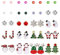 Finrezio 20 Paare Mehrere Weihnachten Ohrstecker Set Für Frauen Mädchen Perle Weihnachtsmann Schneemann Weihnachtsbaum Schneeflocke Schmuck Rot-Grün-Stil