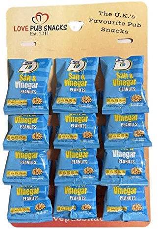 Big D Salt & Vinegar Nuts on a Pub Card 12x50g