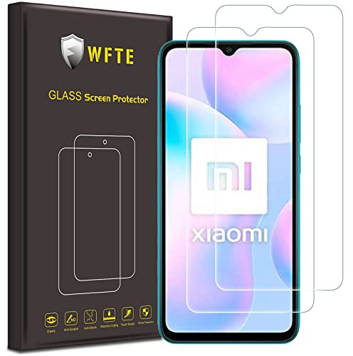 WFTE [2-Pack Protector de Pantalla para Xiaomi Redmi 9A/Redmi 9AT/Redmi 9C/Redmi A1,9H Dureza,Huellas Dactilares Libre,Cristal Templado Protector de Pantalla Xiaomi Redmi 9A/Redmi 9AT/Redmi 9C/A1