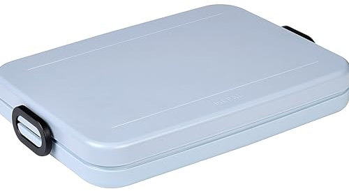 Mepal - Lunchbox Take A Break flach - Ideale Brotdose für Laptoptasche oder Rucksack - Flach geformte Essensbox für 2 Sandwiches oder 4 Scheiben Brot - 800 ml - '22 Nordic Blue