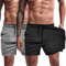 Agilelin Herren Sporthose,Training Kurze mit Tasche,Quick Dry Laufhose (Schwarz/Grau/XL)