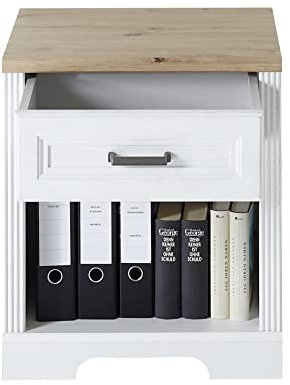 möbelando Rollcontainer Rollwagen Beistellcontainer Bürocontainer Schrank Jillana II Pinie hell / Artisan Eiche