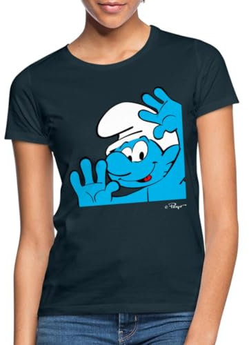 Spreadshirt Die Schlümpfe Jokey Schlumpf Frauen T-Shirt, L, Navy