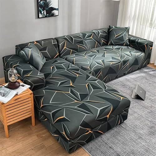 uyeoco Sofabezug L Form Rechts/Links Sofa Überzug Ecksofa Sofaüberwurf Stretch Sofahusse Couchbezug für 3/2/4 Sitzer Couch (Color : H, Size : 190-230cm)