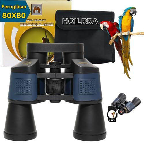 HQILRRA Ferngläser,Ferngläser für Erwachsene,Fernglas Erwachsene,Mit BAK4-Diamantlinse und FMC-Linse,Ideal für Outdoor Sportspiele Vogelbeobachtung Reisen Jagd Konzerte