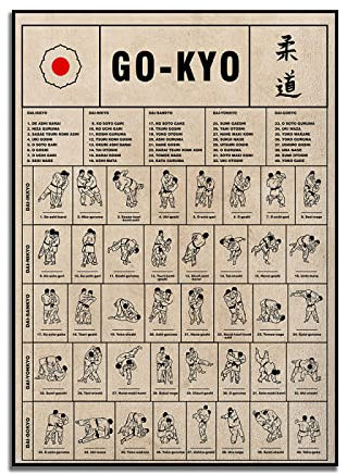 TANYANG Vintage Go-Kyo Poster, Judo Poster, Judo Geschenkidee, Judo Geschenk, Judo Wandkunst Dekoration, Judo Print, Geschenk Für Judo-Liebhaber 40X50Cm Kein Rahmen