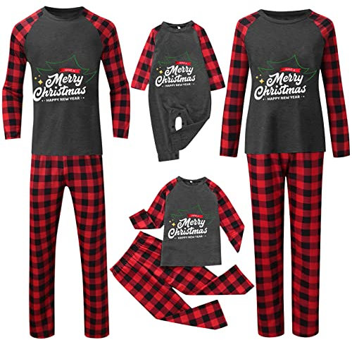 Kobilee Pigiama Natale Famiglia Pile Caldo Due Pezzi Curvy Pigiama Famiglia Coordinati Manica Lunghe Cotone Comode Pigiama Natalizio Invernale Grinch Pigiama Natale Famiglia per Uomo Donna Bambino