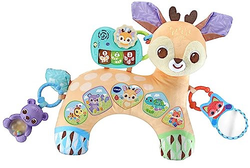 VTech - Cervatilla 4 en 1, Cojín para bebés +3 Meses, Explora Las Cuatro etapas del Desarrollo, Módulo electrónico extraíble, Enseña Vocabulario básico, Diferentes Texturas, Versión ESP