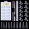MELLIEX 100 Stücke Dual Nail Forms Set, Vollständige dual tips polygel Dual Nagelformen mit Dual-Ended Nagel Pinsel, 10 Stück Nagelspitzen Clip und Nagelfeile für UV-Acryl Nagel Werkzeug
