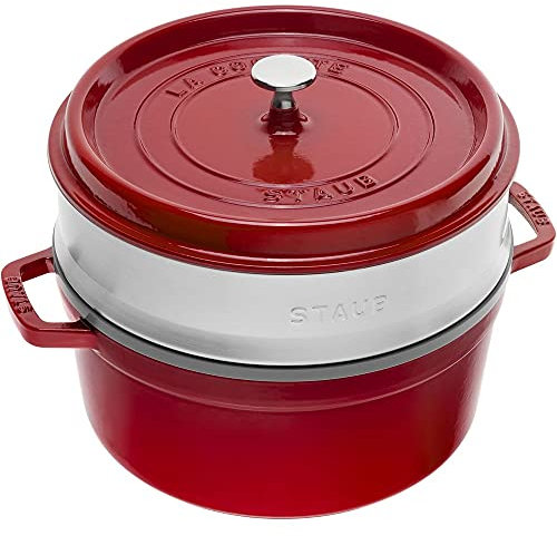 STAUB Cocotte Tonda con Cestello a Vapore 24 cm