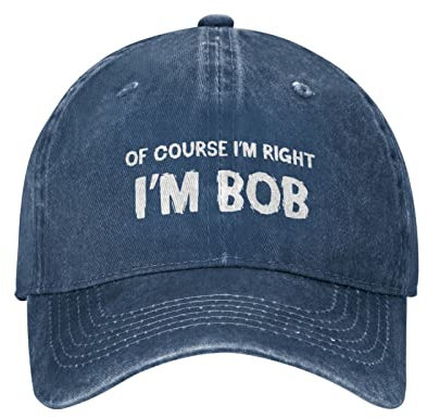 Lustige Mütze von Course Im Right Im Bob Hat Herren Baseball Cap Niedliche Kappe, Marineblau, Einheitsgröße