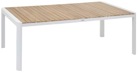 Hespéride - Rechteckiger Gartentisch PARADIZE Akazie - 10 Plätze - Epoxidbeschichtetes Aluminium - Akazie/Weiß