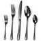 Targzier Besteckset 12 Personen,Schwarzes Besteck,60 teilig Bestecksets Schwarz,Glänzendes Edelstahl Besteck,Gabel Messer Löffel Set,Hochglanzpolierte Spiegeloberfläche