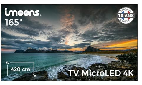 Imeens TV MicroLED 165 Pouces (420 cm) UHD 4K - 2024 - IO-165COB4K - Télévision Très Grand Écran 4K - TV Géante Immersive Ratio Affichage 100% - Ultra Slim 31 mm (420 cm - 165 Pouces)