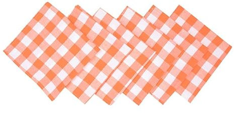 ZAZUZU 10/30/60pcs 20 * 20inch 50 * 50cm Brown White Buffalo Plaid Napkins Cotton Linen Napkins Cloth Table Napkin Soft Washable for Dinner