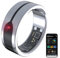 Newgen Medicals Fingerring Herren: Fitnesstracker-Ring, Herzfrequenz- & SpO2-Anzeige, 2 mm, Silber, Gr.65 (Smart Ring, Fitnessring, Fernbedienung)