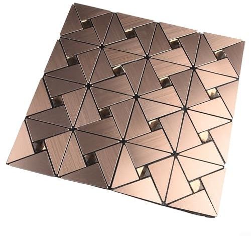 Carrelage mural élégant en aluminium pour dosseret - Mosaïque autocollante pour cuisine (couleur cuivre)
