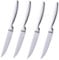Buyer Star Steakmesser Set，4 Stück gezahntes Hochleistungs Edelstahl Tischmesser，Einteiliger Griff, Schnitte Steak und Huhn，Brote,Wellenschliff 22 cm / 8.66 Inches (Silber)