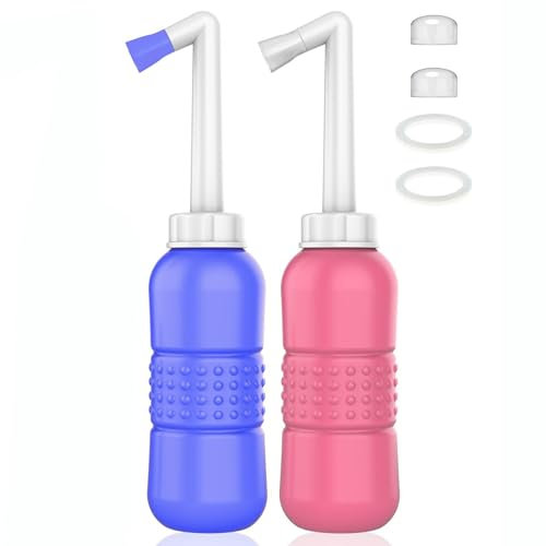 Giural 2 Pcs Po Shower 450Ml Po Dusche Mobil Tragbar Mit Köpfe - Easy Portable Bidet Für Unterwegs, Reise Tragbare Intimdusche Wasserdicht Mit Tasche