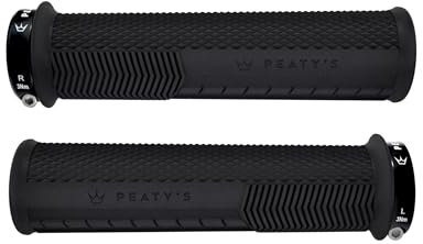 Peaty's Monarch Grips Fahrradgriffe - Knurl Fahrrad Lenkergriffe, Fahrradgriffe Ergonomisch für Komfort, Fahrrad und MTB Griffe, Fahrradlenker Griffe für Mountainbike - Dünn 30-32 mm, Schwarz