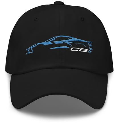 JG Infinite 2024 C8 Dad Hut für Vette Drivers Rapid Blue Minimalist Silhouette Custom Cap